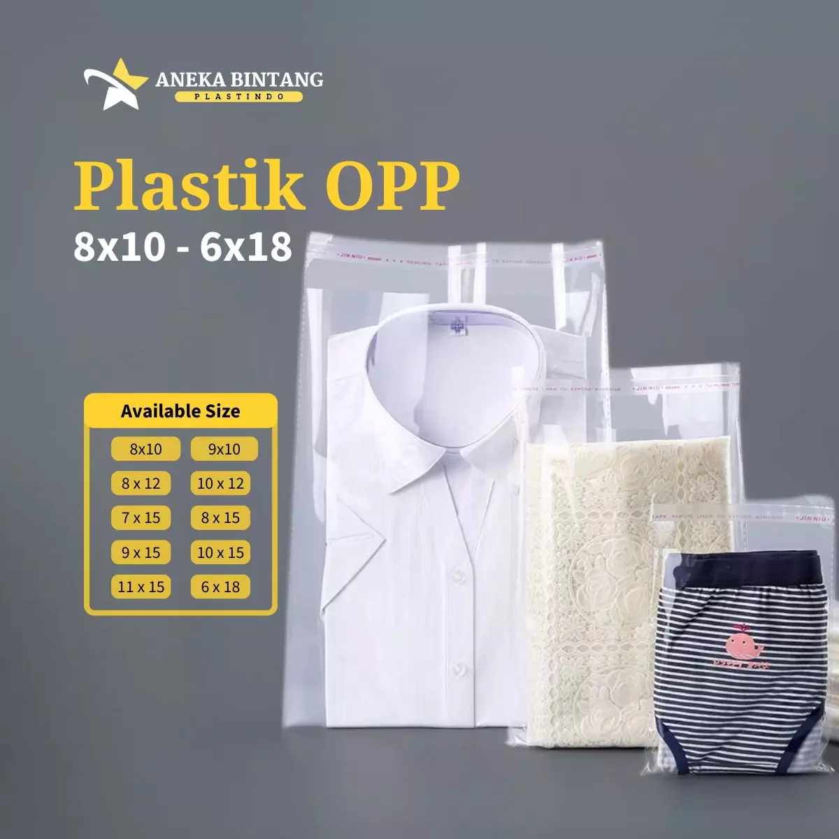Plastik OPP (8x10 s/d 6x18) 18 mic 100lbr