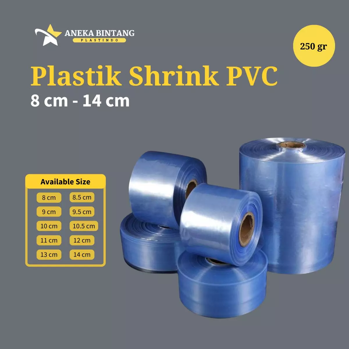 Plastik Shrink PVC (8 cm s/d 14 cm) 250gr
