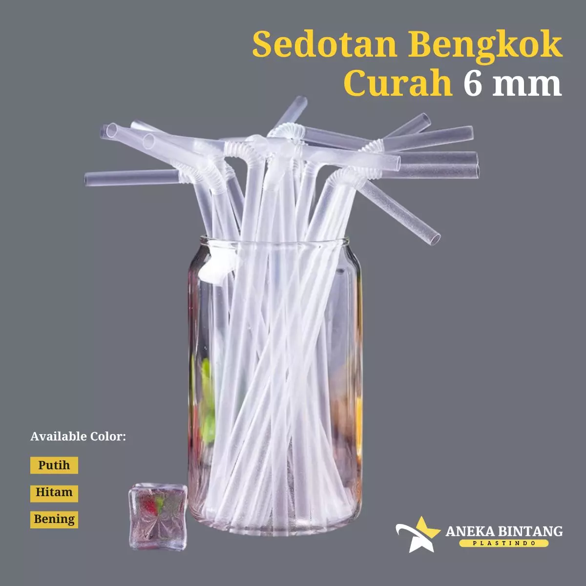 Sedotan Bengkok 6mm Curah