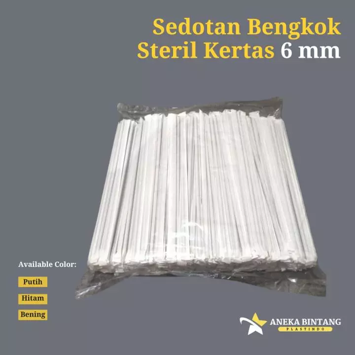 Sedotan Bengkok 6mm Steril Kertas