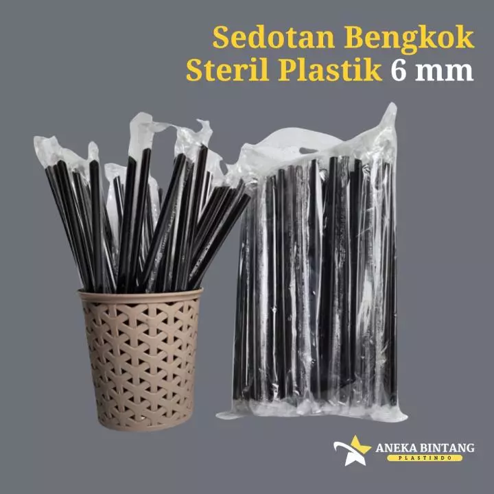 Sedotan Bengkok 6mm Steril Plastik