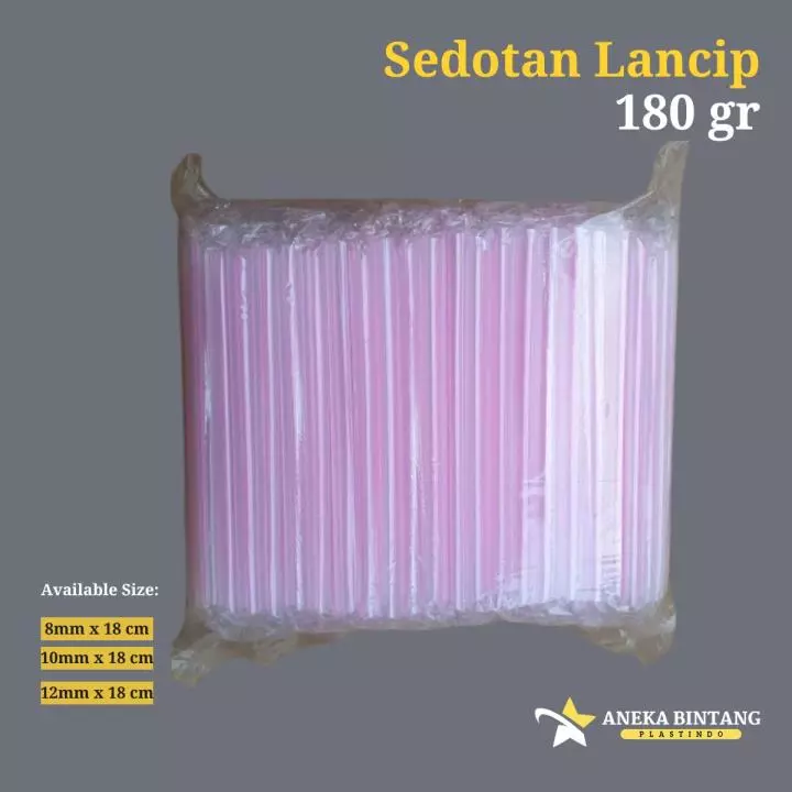 Sedotan Lancip (8mm x 18 cm  s/d  12mm x 18 cm)180gram