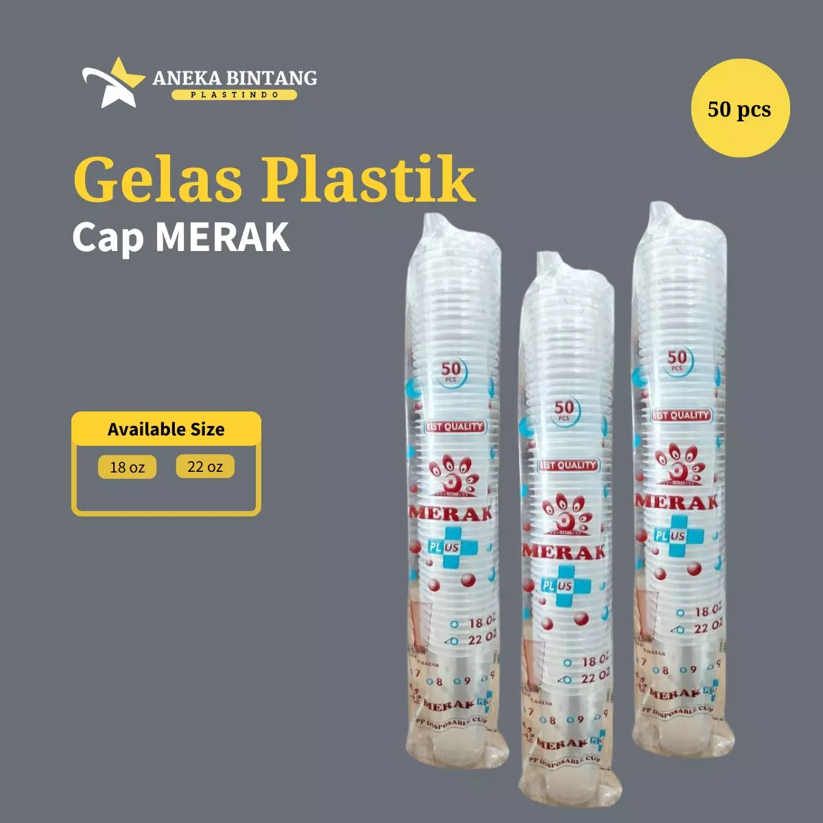 Gelas Plastik Cap MERAK